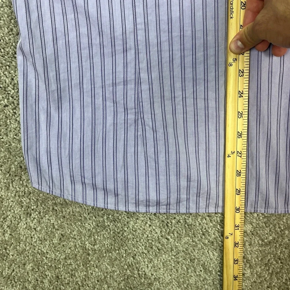 BOSS Hugo Boss Regular Fit Striped Dress Shirt Purple Lavender Mens L Large‎